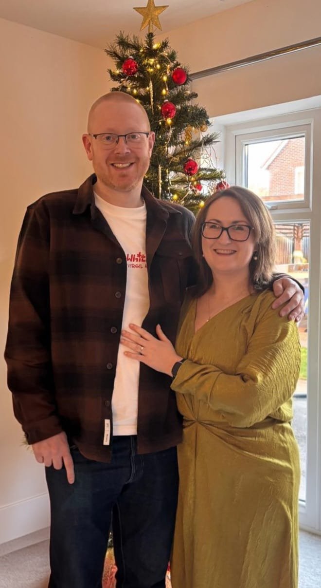 Iain and Claire together at home
